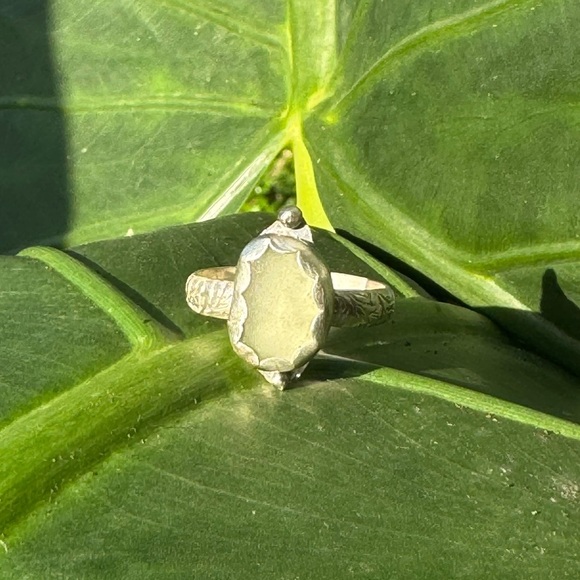 Sea foam sea glass natural sea glass floral sterling & fine silver - Picture 3 of 4